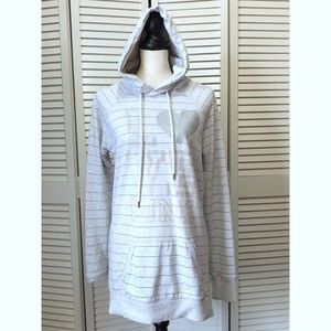 PINK Glitter Striped Tunic Hoodie